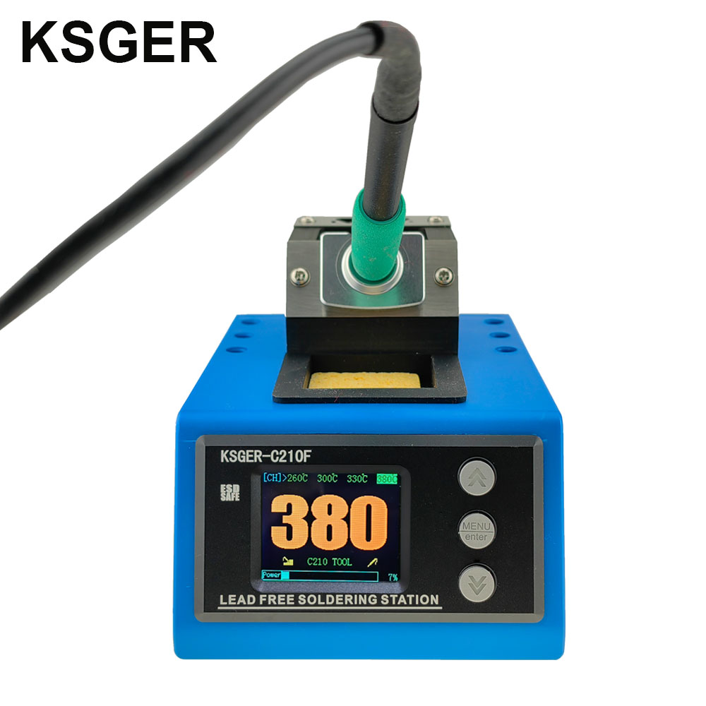 KSGER C210F彩屏焊台极速升温自动休眠适配JBC-210烙铁头85W