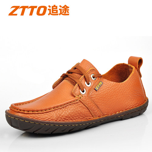 ztto青年系带软底驾车休闲皮鞋