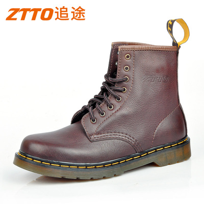 真皮男鞋ZTTO/追途马丁靴英伦