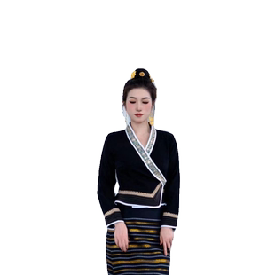 超显瘦傣族套装西双版纳高级旅拍写真显气质大码泰式傣族工作服装