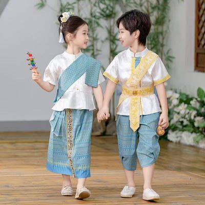 2025年新款傣族男女童泼水节套装
