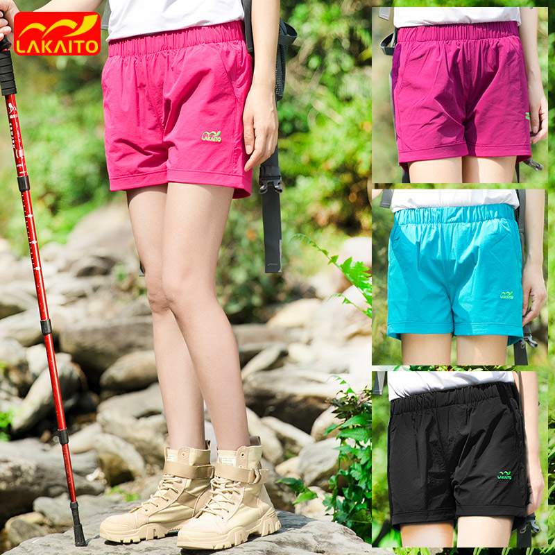 速干裤女士夏季薄款透气弹力户外运动徒步爬山跑步登山快干短裤子