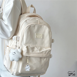 日系原宿ins简约初高中学生百搭双肩包女男 大容量旅行书包潮 韩版