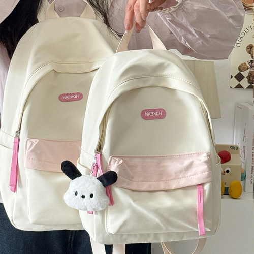 学院风简约背包女日系百搭大小款通勤上课书包时尚可爱旅游双肩包