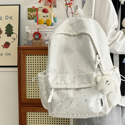 韩系ins风星星书包女休闲时尚高颜值大容量背包学生旅行双肩包男