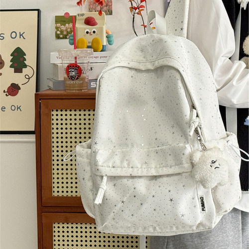 韩系ins风星星书包女休闲时尚高颜值大容量背包学生旅行双肩包男