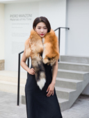 狐狸毛围巾整只狐围脖女士红狐真毛皮草毛领冬保暖真狐皮真毛披肩