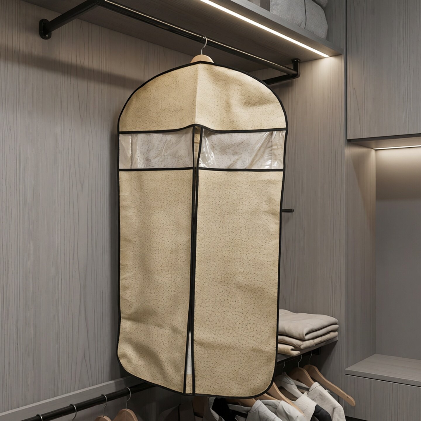 5个皮草衣物防尘罩防尘袋 加厚透气无纺布大衣西服套挂衣袋保护罩