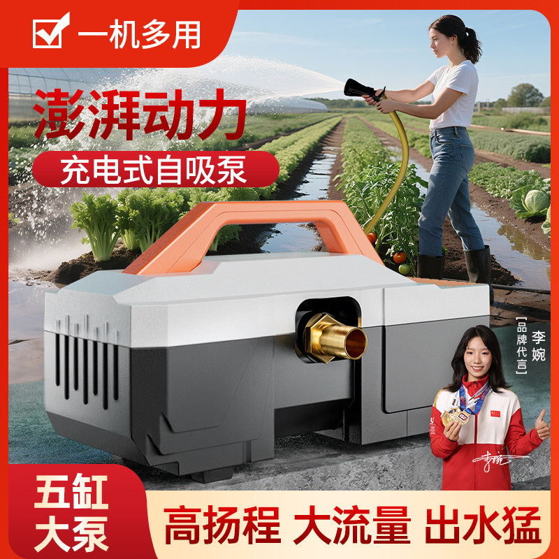菜地自动浇水浇菜神器浇水机充电式抽水泵抽水机家用农用大功率
