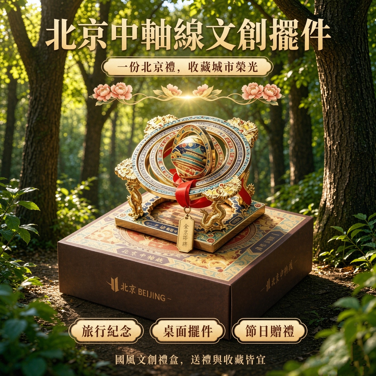 北京天坛中轴线文创礼物浑天仪冰箱贴摆件精美礼品送朋友