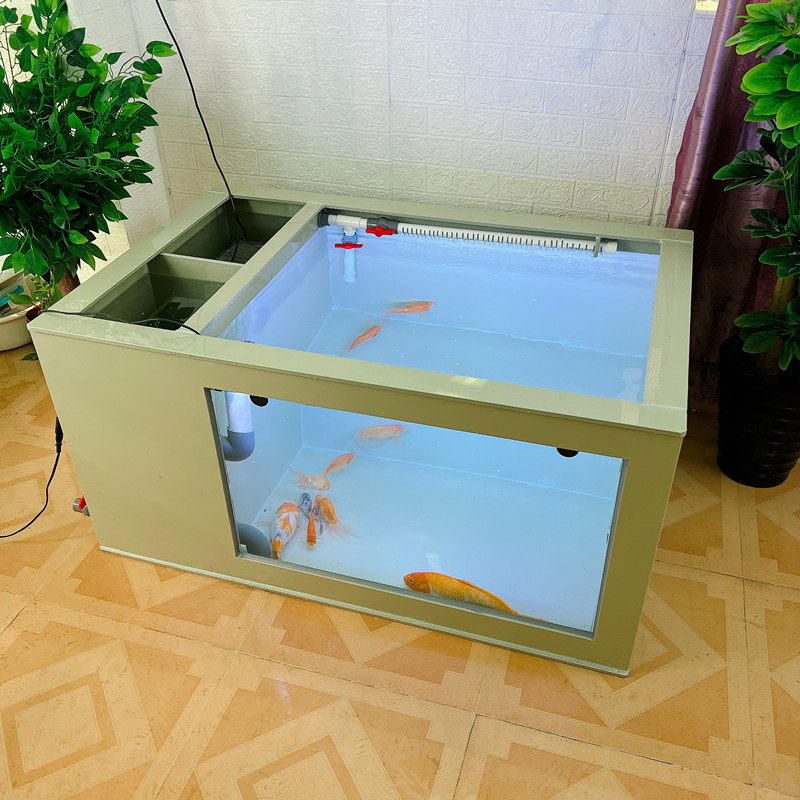 超白玻璃观赏鱼缸锦鲤鱼池水循环系统过滤盒pp塑料大型加厚养鱼箱