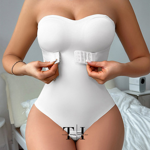 Abdominal girdle jumpsuit隐形肩带防滑收腹束腰可拆胸垫连体衣