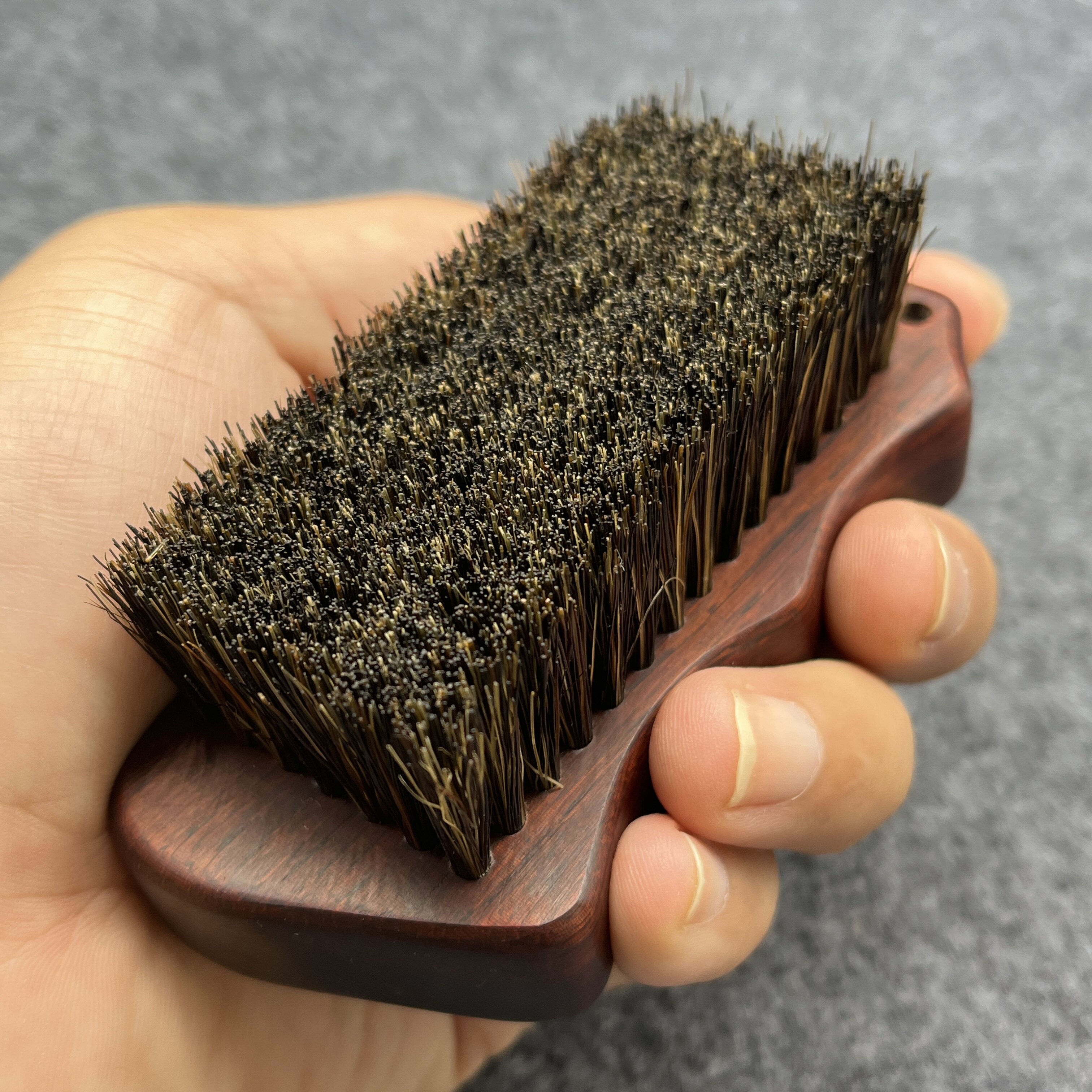 红手工大曲线黑鬃刷中硬文玩清理抛光挂瓷包浆上色保养猪鬃毛刷子