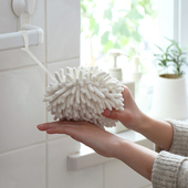 雪尼尔擦手球挂式 擦手巾卫生间厨房加厚吸水速干抹布清洁毛巾北欧