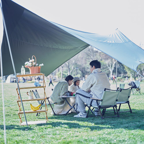 徽羚羊黑胶天幕帐篷户外便携式防雨露营装备八角涂层防晒遮阳棚