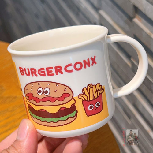 日本skater汉堡薯条儿童喝水杯防摔宝宝刷牙杯漱口杯子牛奶杯牙杯