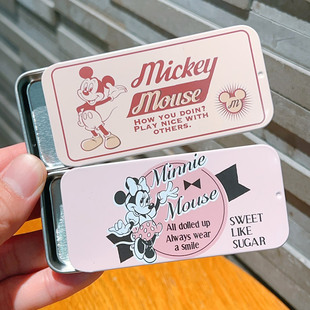 日本迪士尼限定小飞象迷你便携滑盖式铁皮盒糖果牙线八角收纳盒