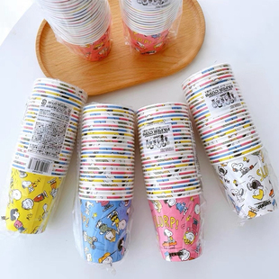 日本制sunnap儿童卡通史努比生日派对野餐一次性小纸杯25个装