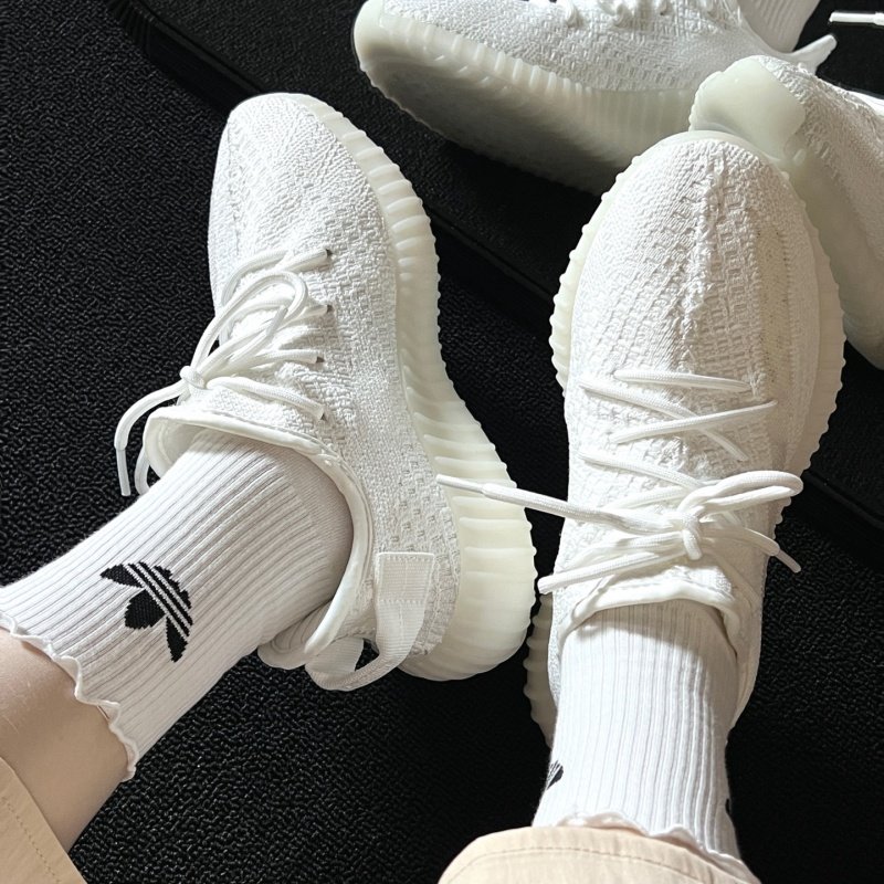 YEZI YEEZY椰子鞋350白冰淇淋莆田鞋美洲限定白斑马男女鞋