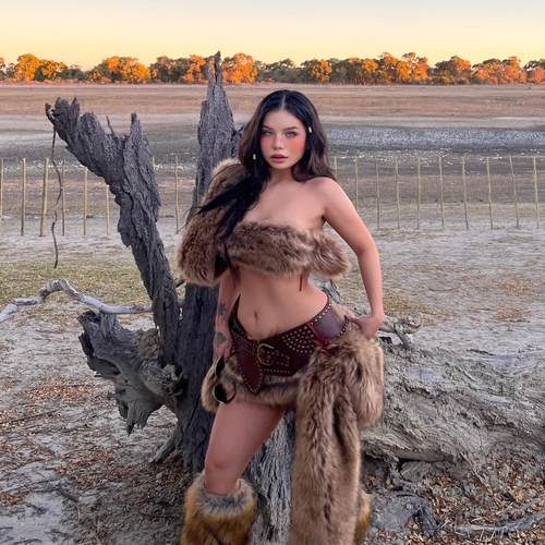 非洲超短假皮草花色性感