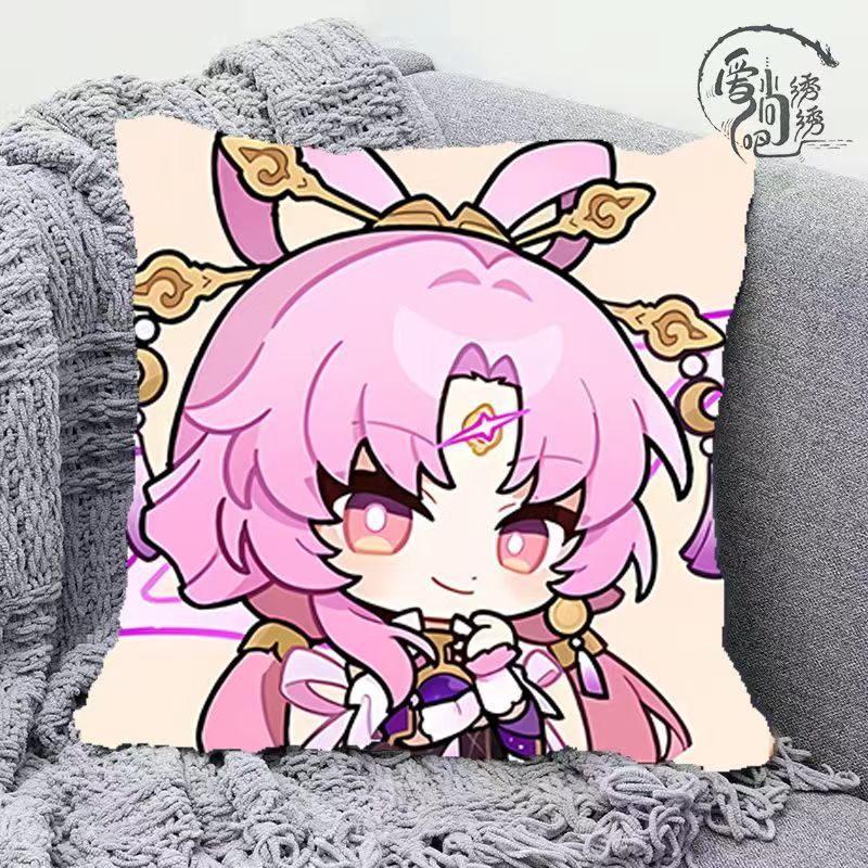 星穹铁道十字绣抱枕新款玄符Q版卡通线绣枕套沙发靠枕手工绣diy