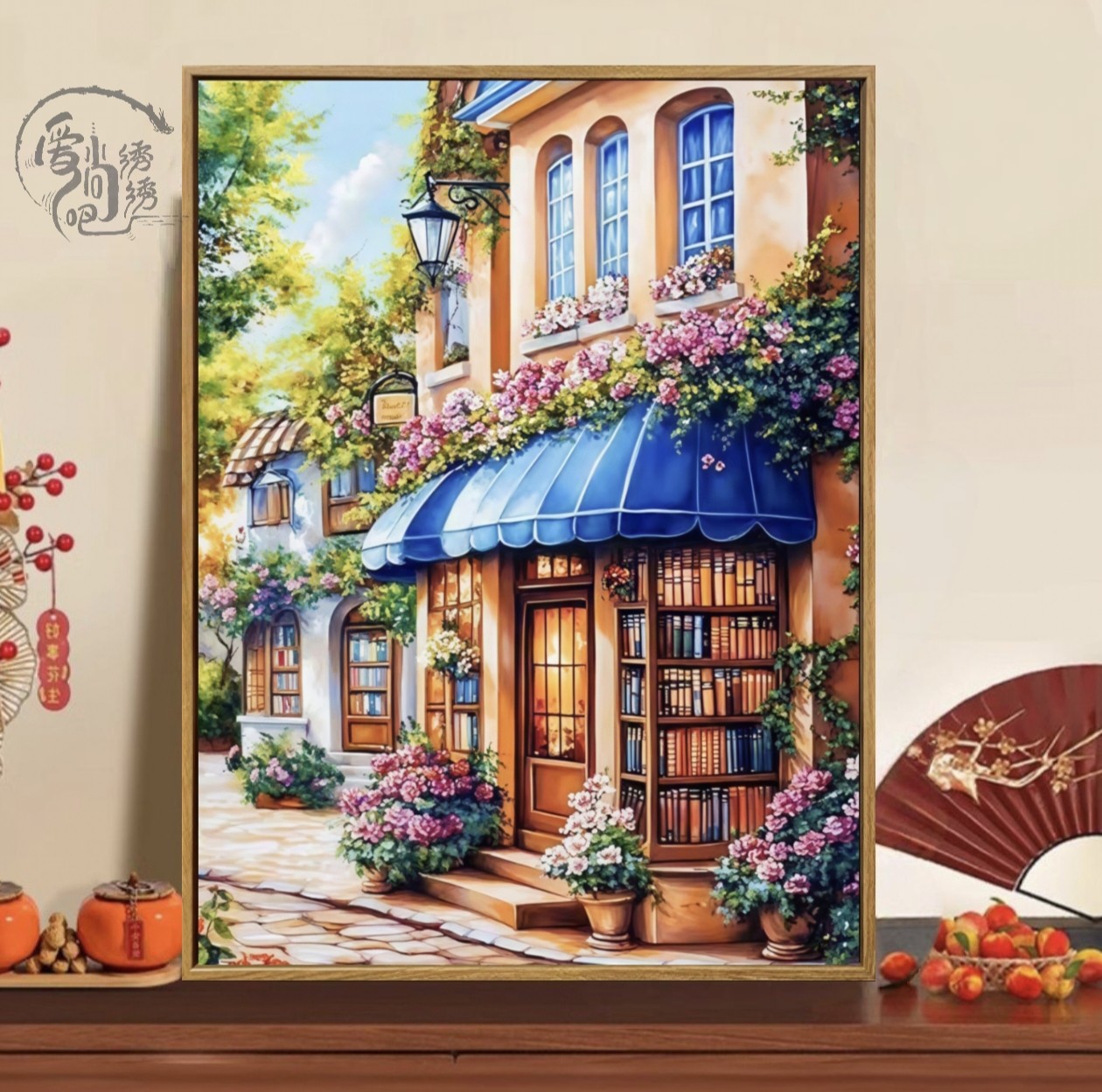 欧式街边花房十字绣新款高颜值唯美花卉线绣客厅玄关diy简单刺绣