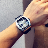 潮牌手表男陀飞轮镂空全自动机械表瑞士男表防水霸气腕表时尚 商务