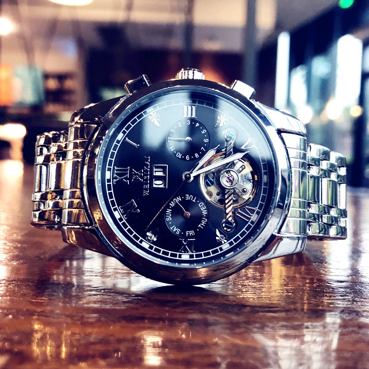 2023新款潮流手表男士全自动机械表男腕表镂空夜光防水时尚多功能