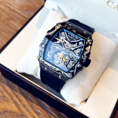 理查镂空全自动机械表手表男十大个性 夜光防水腕表虫洞氚气品牌德