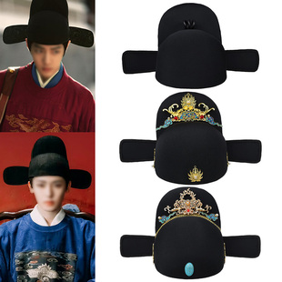 汉服状元郎簪花探花郎进士帽古风乌纱帽明制翼善冠新郎金花官花帽