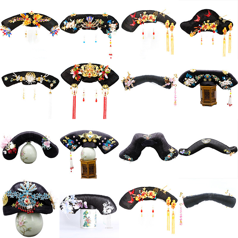 古装影视旗头清朝华丽全套饰品皇后贵妃贵人妃子格格旗头假发饰品