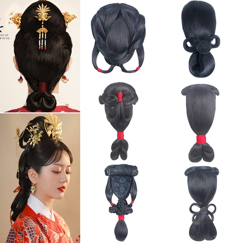 古风汉服简单方便后脑勺后压发包