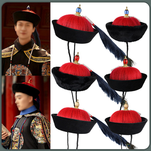 清朝武官文官暖帽男古装大臣帽子凉帽顶戴花翎清朝影视剧摄影男帽