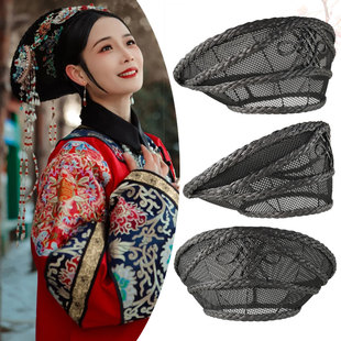 清朝皇后皇妃同款头饰帽子花钿旗头贵妃故宫古装头饰配饰影楼造型
