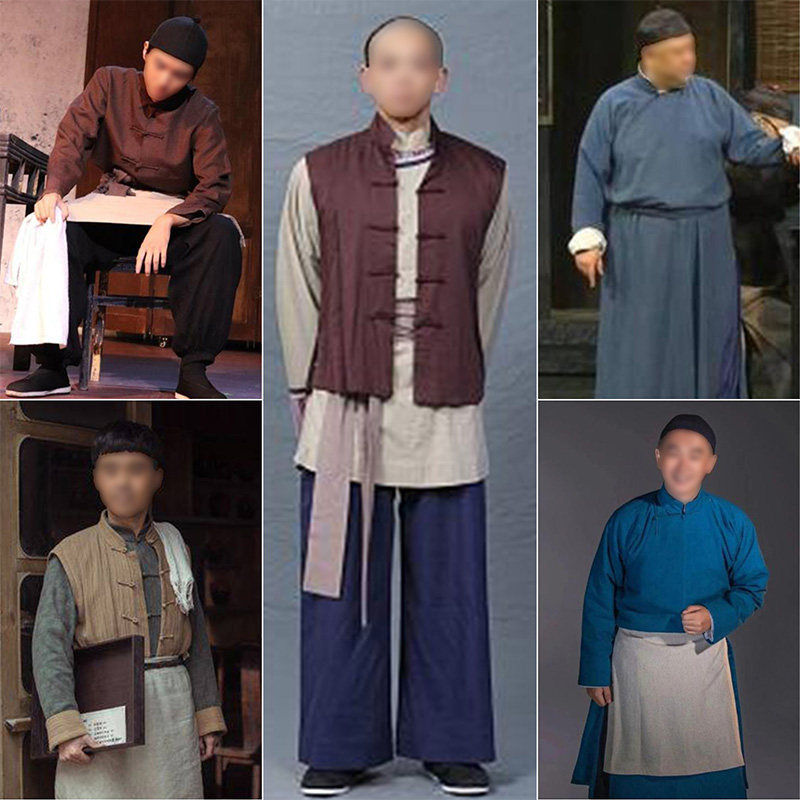 男士打杂酒馆掌柜群演农民服装男影视古装清末民初店小二服装清朝