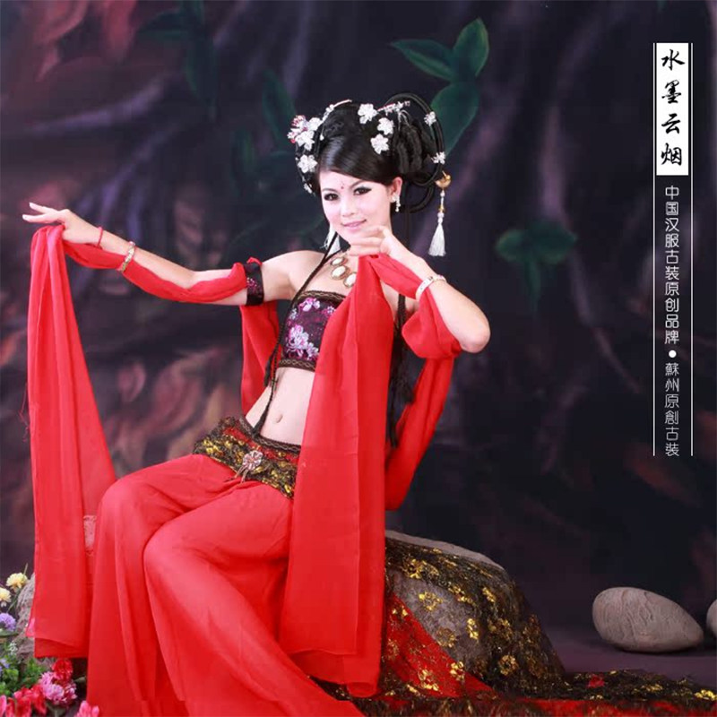 敦煌飞天同款舞蹈服古典改良汉服图片