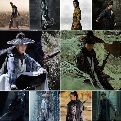 影视武侠服装侠客剑客破旧棉麻服