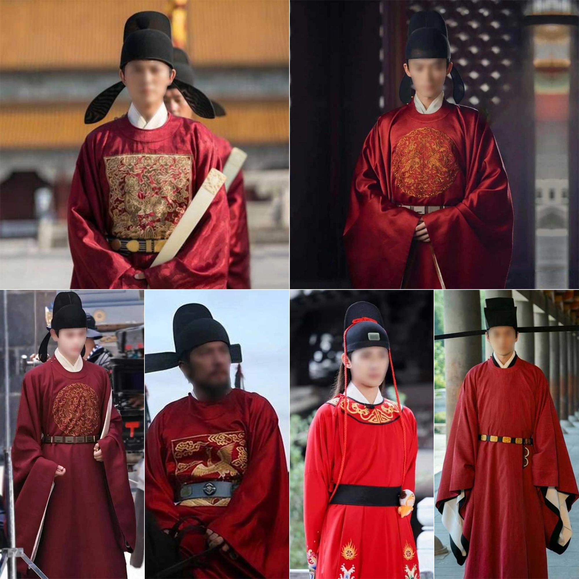 影视古装红色官服状元郎演出服唐