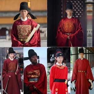 影视古装红色官服状元郎演出服唐朝宋朝明代服装文官探花大臣套装