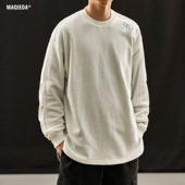 马切达春季 宽松上衣潮 春秋男款 男士 内搭纯棉卫衣日系圆领情侣长袖