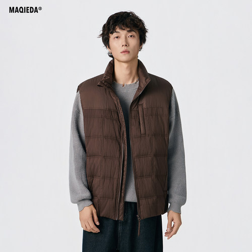 马切达2025新款冬季户外男士马甲
