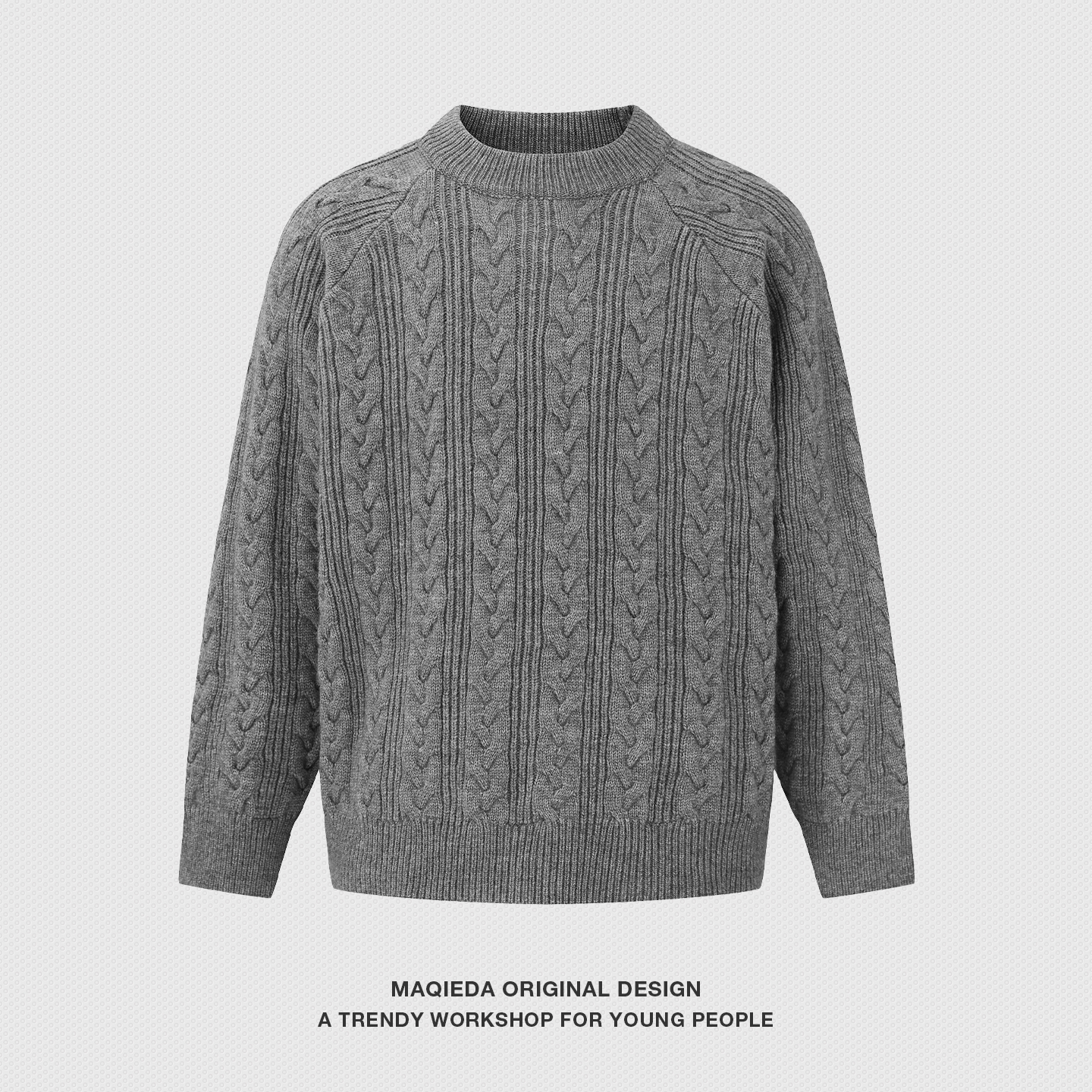 2025新款日系复古绞花纹毛衣男款圆领套头针织衫秋冬情侣休闲毛衣