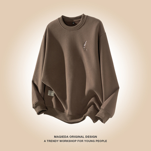 外套 圆领卫衣男生潮牌ins秋冬长袖 马切达男秋季 多色情侣刺绣美式