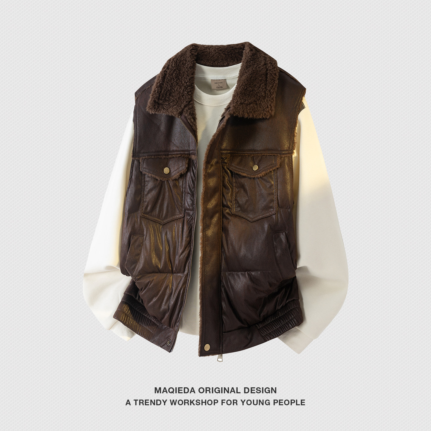 马切达美式冬季加厚工装外搭背心马甲男款复古无袖加绒宽松外套潮,男装,常规马甲,淘宝优惠券,粉丝福利购,淘宝优惠卷