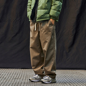 纯色直筒男士 宽松百搭休闲长裤 工装 裤 子 春季 日系抽绳潮流裤 男款