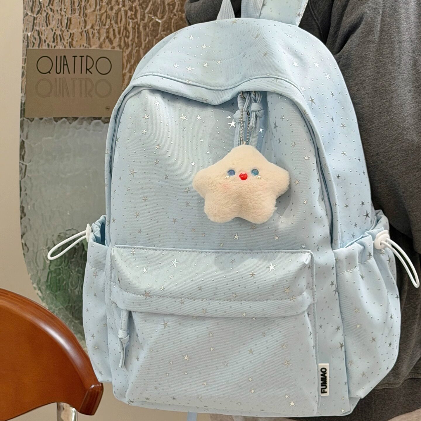 韩系ins风星星双肩包女 大容量初中女生高中学生书包休闲旅行背包,箱包皮具/热销女包/男包,双肩背包,淘宝优惠券,粉丝福利购,淘宝优惠卷