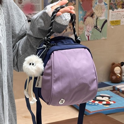 日系ins拼色小包手机包女 轻便通勤迷你斜挎包高颜值休闲百搭背包