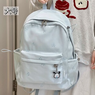 日系ins风休闲百搭双肩包女生 大容量初高中学生书包旅行轻便背包
