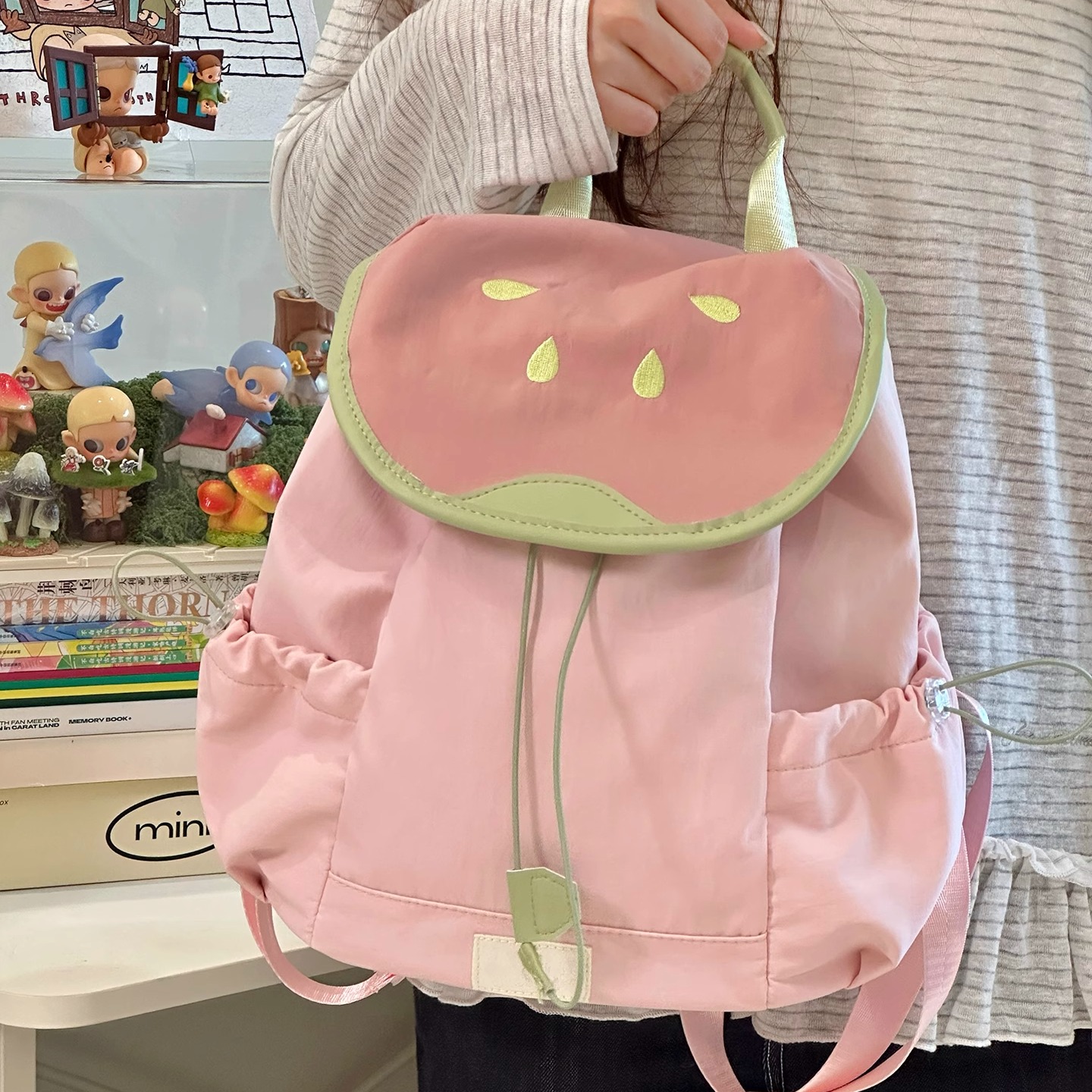 ins可爱少女心双肩包 高颜值旅游轻便登山小背包初高中大学生书包