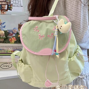 学院风可爱甜美双肩包大容量高颜值学生上课小背包多巴胺少女书包